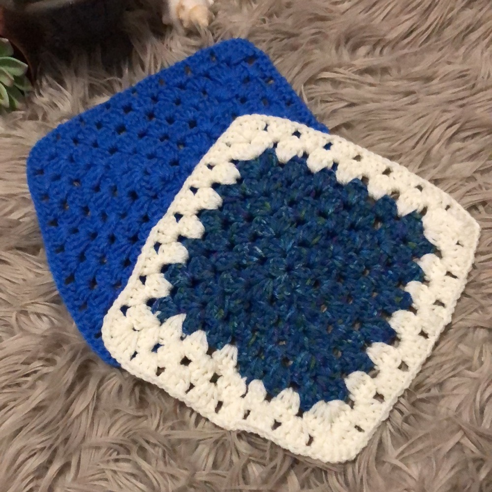 Set of 2-Handmade Crocheted Squares-10x10 - Picture 13 of 13